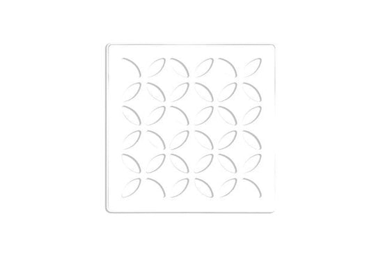 Schluter KERDI-DRAIN Ensemble de grille carrée Floral - acier inoxydable (V2) blanc mat 4"