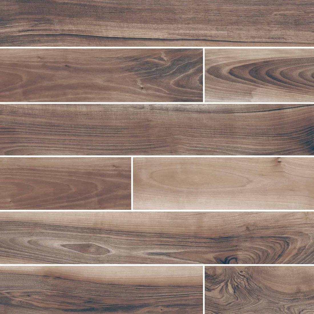 Carreaux de céramique | Collection Prive - 8 po x 48 po, imitation bois wengé foncé veiné