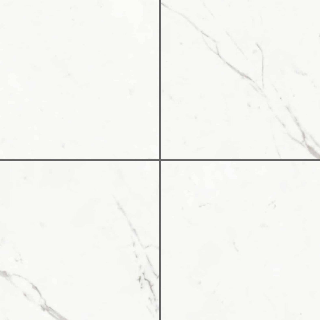 Carreaux de céramique Collection Marmi Classici 24 po x 24 po, Statuario Classico poli, motif marbre blanc veiné