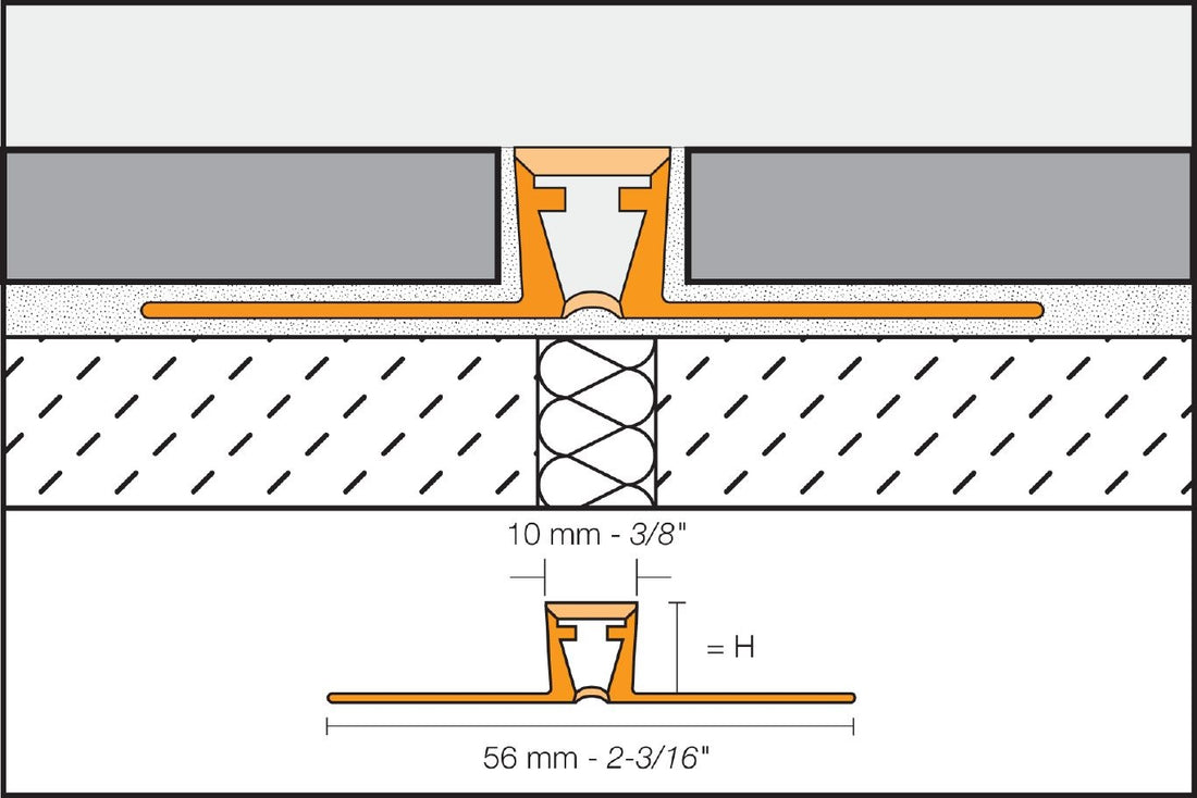 Schluter DILEX-BWB profilé pour joint de surface PVC noir, zone de mouvement 3/8 pouce, 1/4 pouce (6 mm) x 8 pi 2,5 po