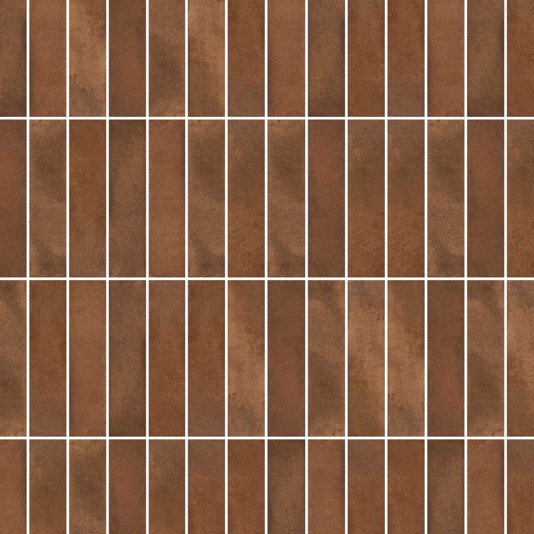 Carreaux de céramique Collection Ossido 3 po x 12 po Cotto lustré — ton terre cuite, finition brillante