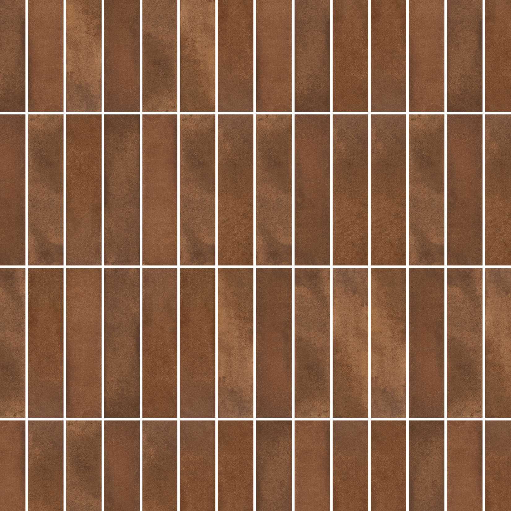 Carreaux de céramique Collection Ossido 3 po x 12 po Cotto lustré — ton terre cuite, finition brillante