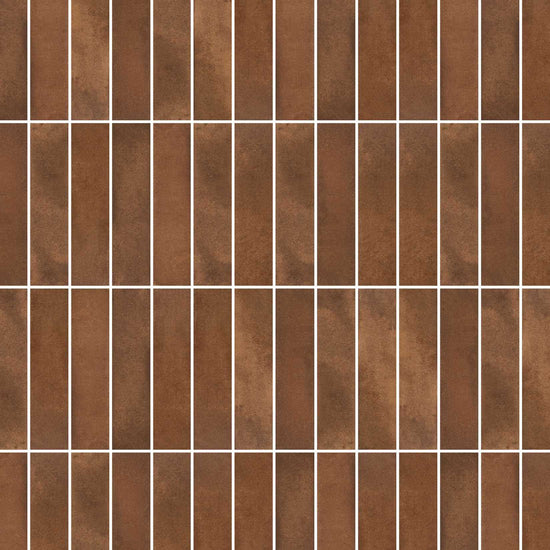 Carreaux de céramique Collection Ossido 3 po x 12 po Cotto lustré — ton terre cuite, finition brillante