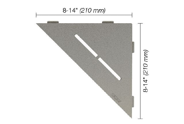 Schluter SHELF-E Étagère de coin triangulaire modèle Pure - aluminium gris pierre