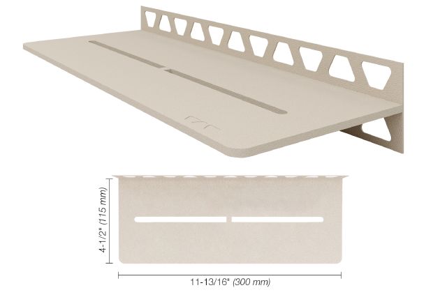 Schluter SHELF-W Étagère mural rectangulaire Pure Design - aluminium crème
