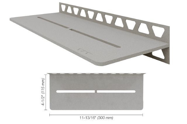 Schluter SHELF-W Étagère mural rectangulaire Pure Design - aluminium gris pierre
