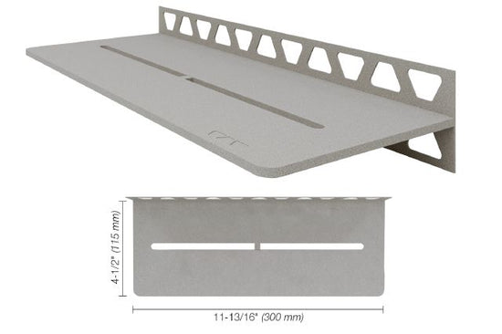 Schluter SHELF-W Étagère mural rectangulaire Pure Design - aluminium gris pierre