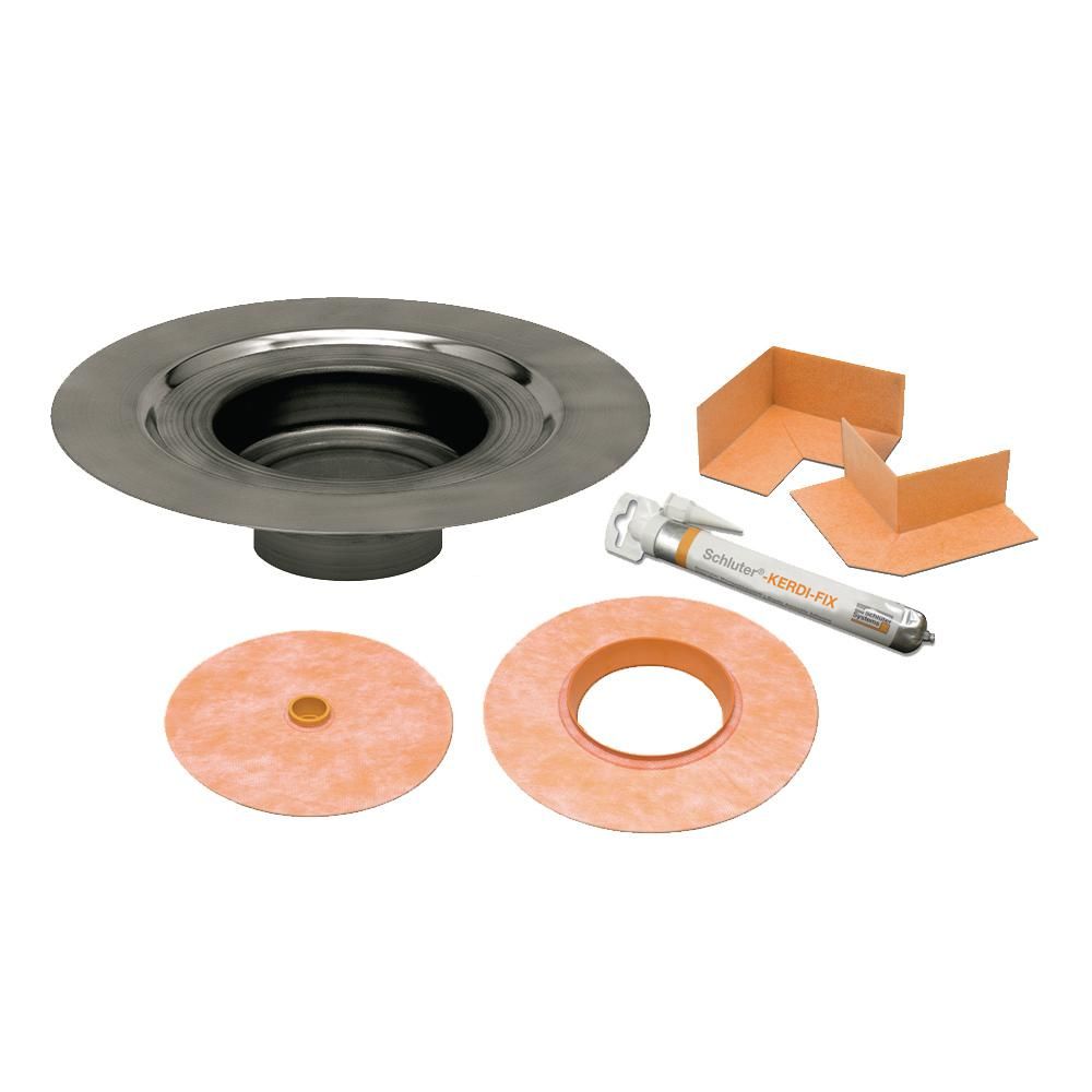 Schluter KERDI-DRAIN Ensemble de bride sans collet - acier inoxydable (V2) 3"