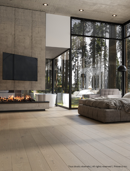 Preverco Bois d'ingénierie Flex19 Chêne rouge Nuance London mat, parquet lames 5-1/8 po × 3/4 po, grain naturel