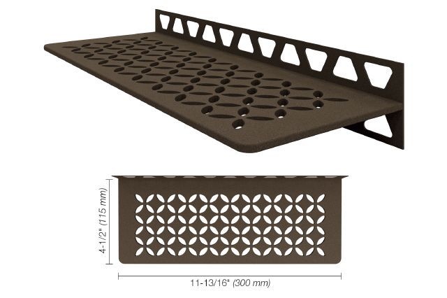 Schluter SHELF-W Étagère mural rectangulaire Floral Design - aluminium bronze