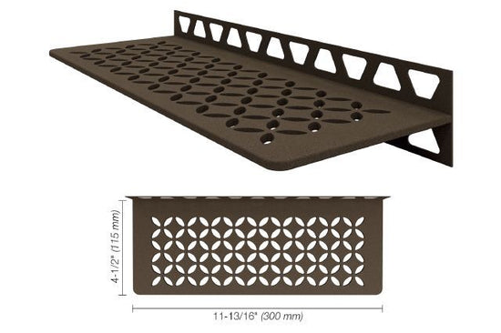 Schluter SHELF-W Étagère mural rectangulaire Floral Design - aluminium bronze