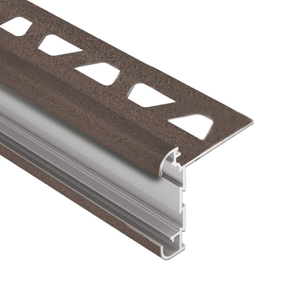 Schluter RONDEC-CT Profilé de bordure à comptoir double rail - Aluminum Bronze 3/8" (10 mm) x 8' 2-1/2"