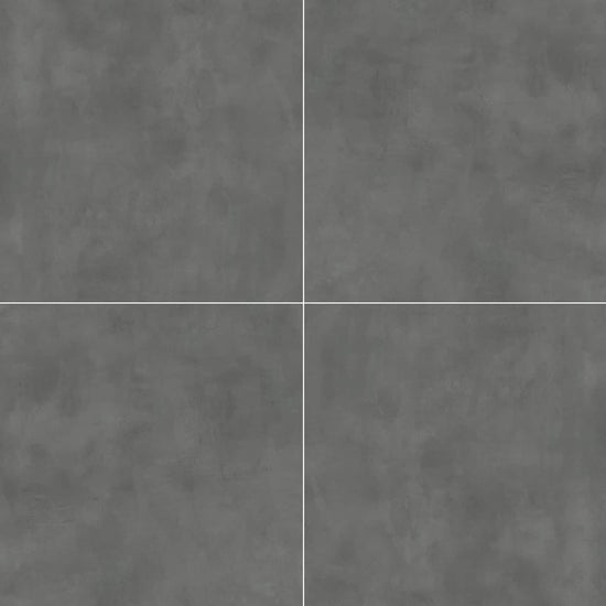 Carreaux de céramique Collection Multiforme 24 po x 24 po Carbone mat, grande dalle gris foncé