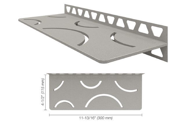 Schluter SHELF-W Étagère mural rectangulaire Curve Design - aluminium gris pierre