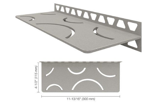 Schluter SHELF-W Étagère mural rectangulaire Curve Design - aluminium gris pierre
