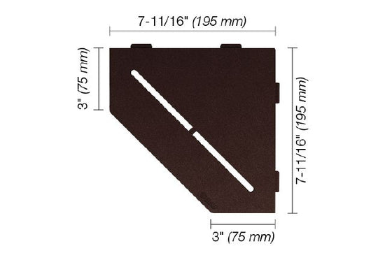 Schluter SHELF-E Étagère de coin pentagonale modèle Pure - aluminium bronze