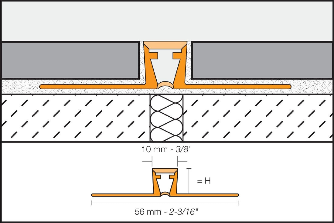 Schluter DILEX-BWB Profilé pour joint de surface avec zone de mouvement de 3/8" - plastique PVC Blanc Éclatant 5/16" (8 mm) x 8' 2-1/2"