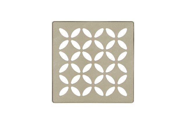 Schluter KERDI-DRAIN Ensemble de grille carrée Floral - acier inoxydable (V2) crème 4"