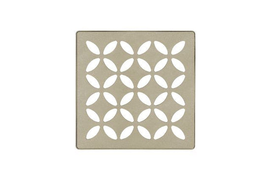 Schluter KERDI-DRAIN Ensemble de grille carrée Floral - acier inoxydable (V2) crème 4"