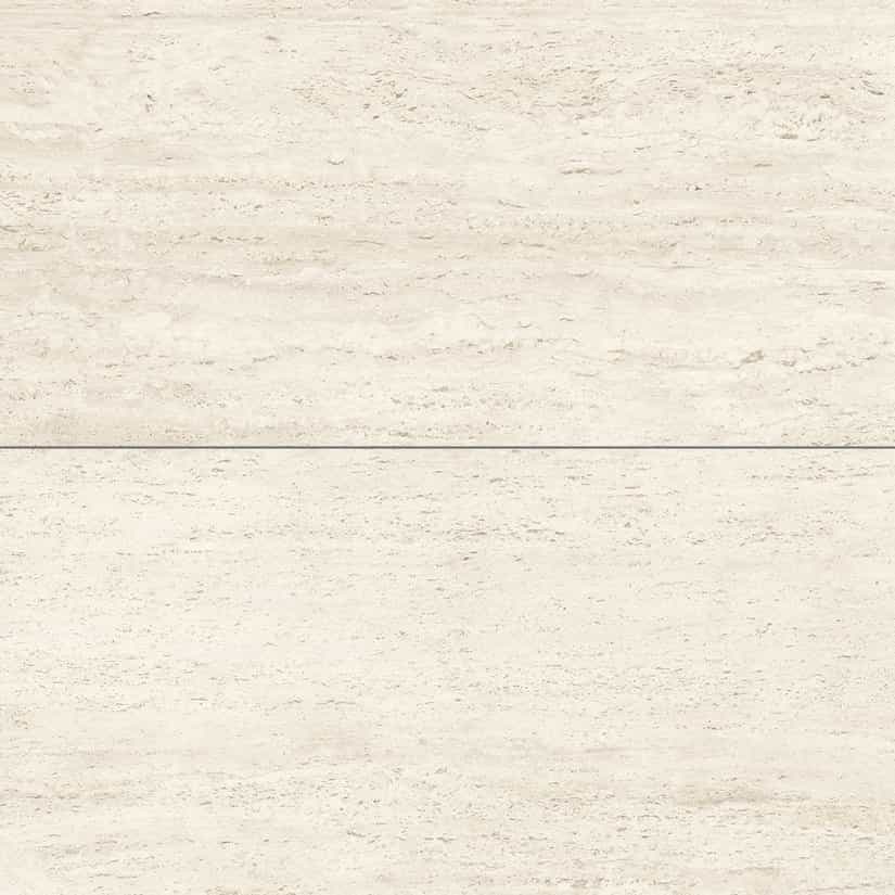 Carreaux céramique Marvel Travertine 24x48 po, vein cut blanc mat, aspect travertin naturel