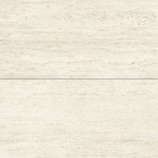 Carreaux céramique Marvel Travertine 24x48 po, vein cut blanc mat, aspect travertin naturel