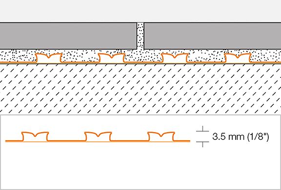 Schluter DITRA-PS Membrane de désolidarisation autocollante en feuille 3' 2-3/4" x 34' 3/4" - 1/8" (3.5 mm) (110 pi²)