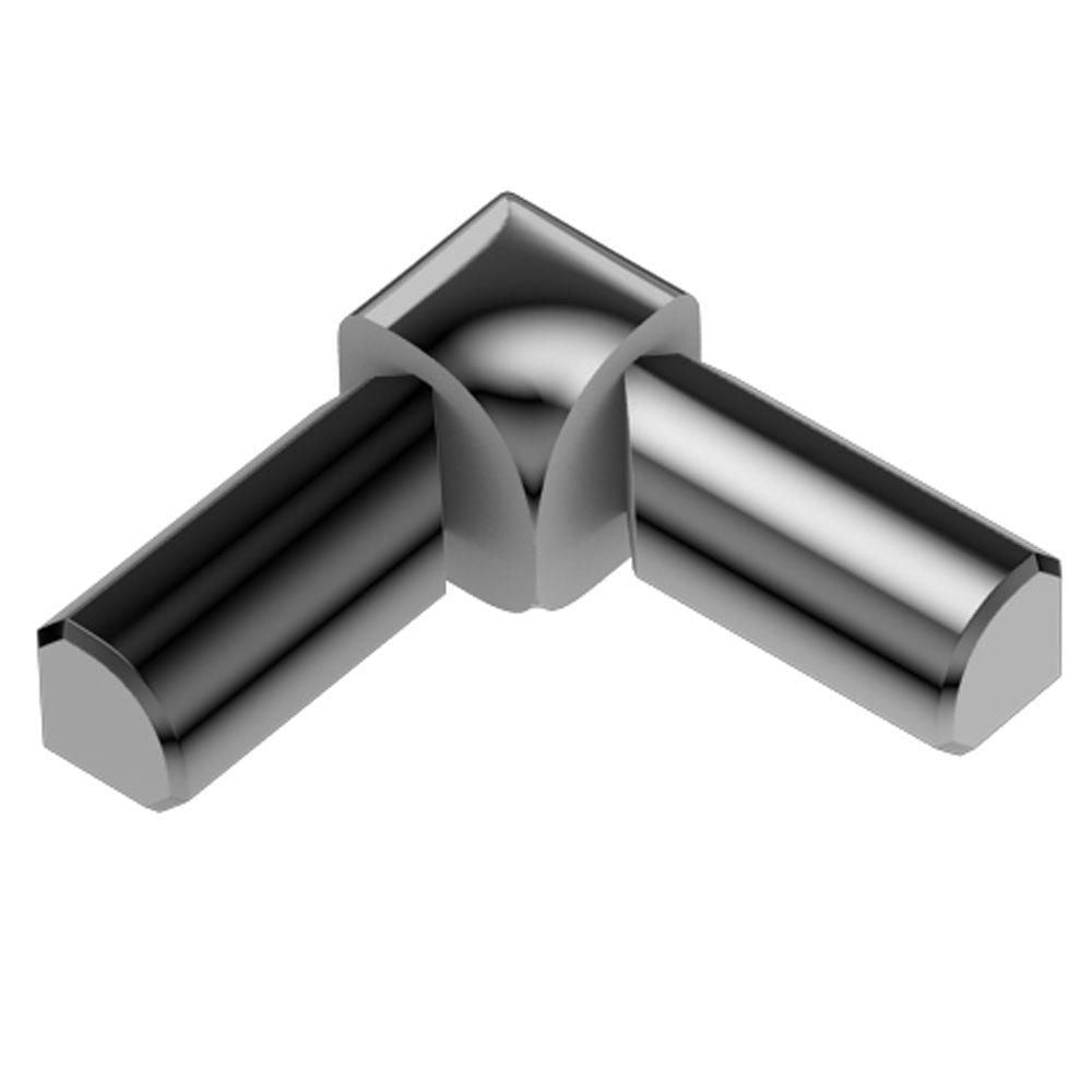 Schluter RONDEC Coin intérieur à 2 bouts 90° - aluminium anodisé chrome poli 3/8" (10 mm)