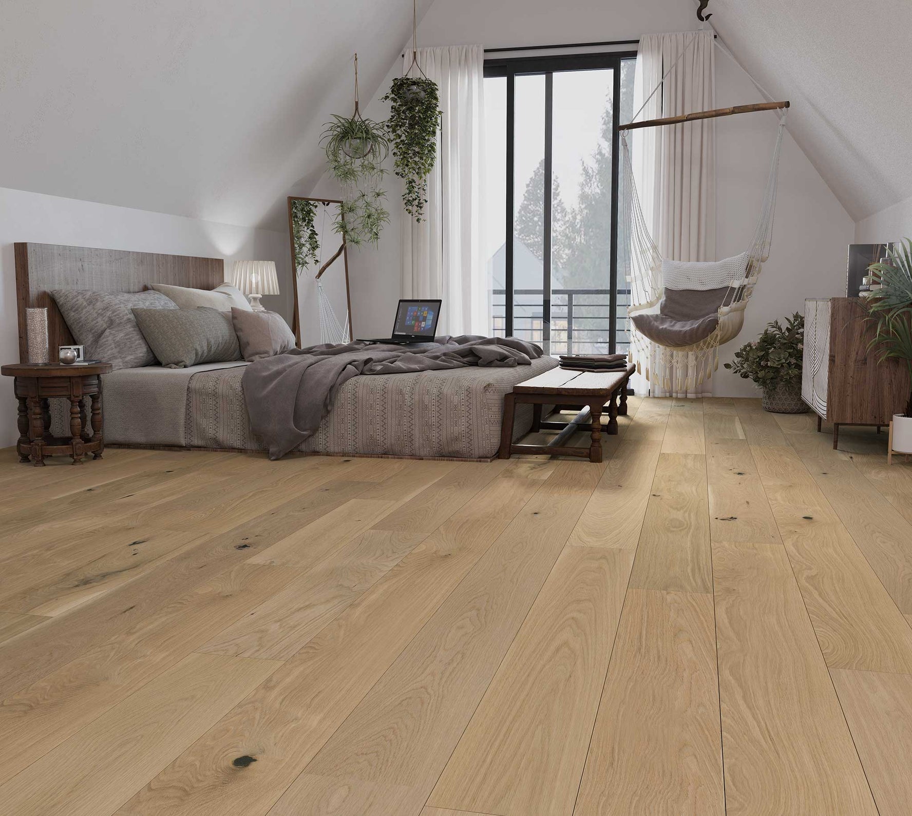 Plancher Preverco Bois d’ingénierie 4 3/8 po en Chêne Blanc | Collection Flex16 - Nuance ABCD, fini mat, 5/8 po d’épaisseur