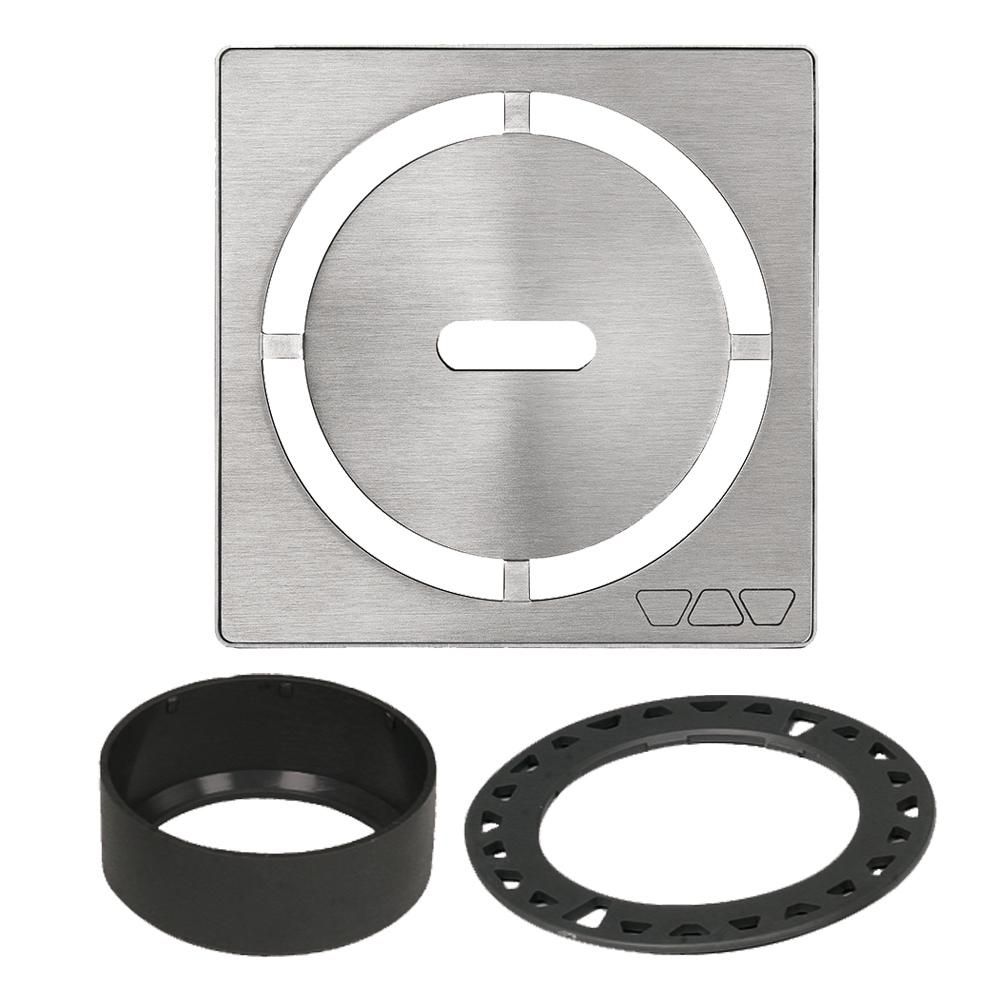 Schluter KERDI-DRAIN Ensemble de grille carrée Pure - acier inoxydable (V2) brossé 4"