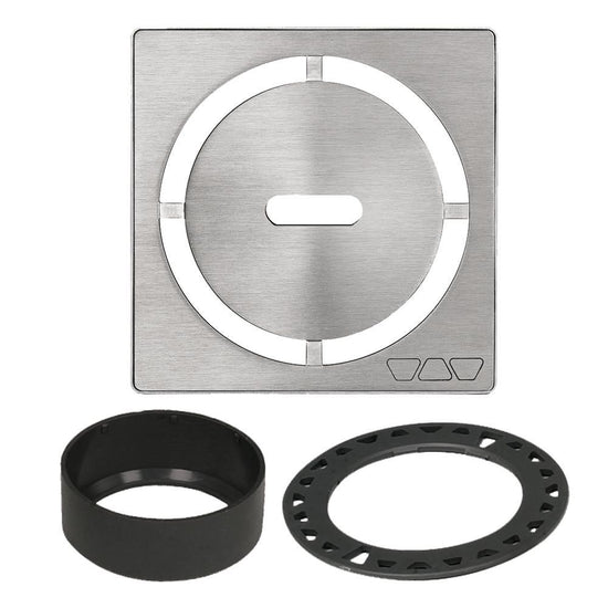 Schluter KERDI-DRAIN Ensemble de grille carrée Pure - acier inoxydable (V2) brossé 4"