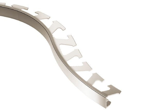 Schluter SCHIENE Profilé radius de bordure de mur/plancher - aluminium anodisé nickel poli 3/8" (10 mm) x 8' 2-1/2"