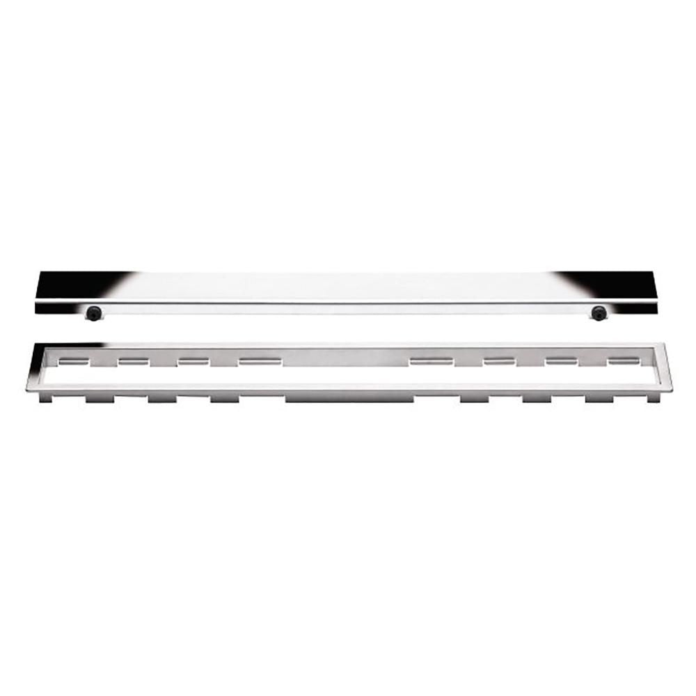 Schluter KERDI-LINE Drain linéaire encastré avec design de grille Solid - acier inoxydable (V4) chrome 3/4" x 39-3/8
