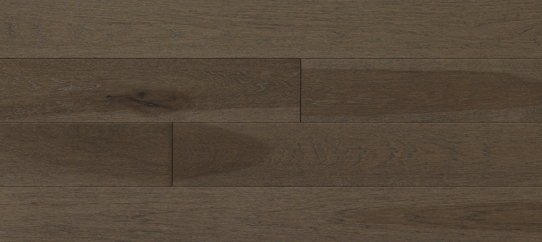 Preverco Bois d'ingénierie Flex19 Hickory V+ Komodo Mat - lame 5-1/8 in, ép. 3/4 in, finition mate, grain hickory