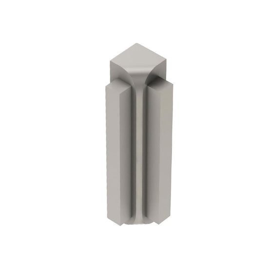 Schluter RONDEC-STEP Coin intérieur 90° avec ailette verticale de 2-1/4" - aluminium anodisé nickel mat 3/8" (10 mm)