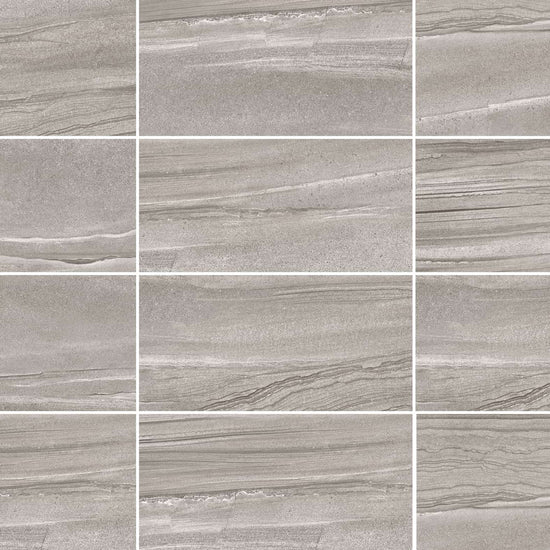 Carreaux de céramique Collection Paros 12 po x 24 po gris foncé mat