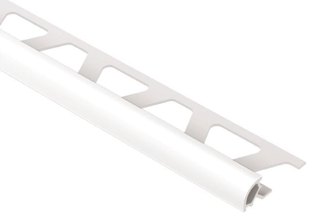 Schluter RONDEC Bullnose Trim - Plastique (PVC) Blanc Éclatant 7/16" (11 mm) x 8' 2-1/2"