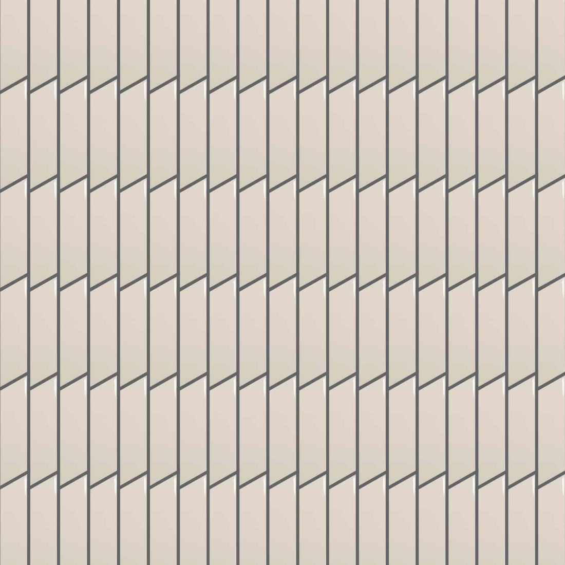 Carreaux de céramique | Collection Chevron - 2 po x 7 po Gauche, crème lustré