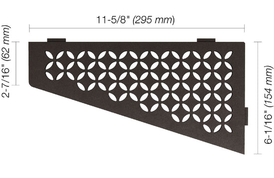 Schluter SHELF-E Étagère de coin quadrilatérale modèle Floral aluminium anthracite foncé