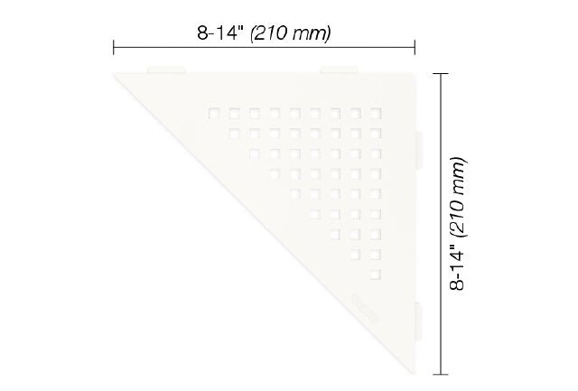 Schluter SHELF-E Étagère de coin triangulaire modèle Square - aluminium blanc mat