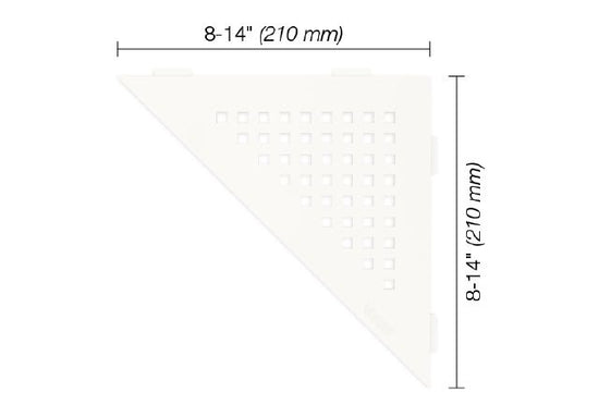 Schluter SHELF-E Étagère de coin triangulaire modèle Square - aluminium blanc mat
