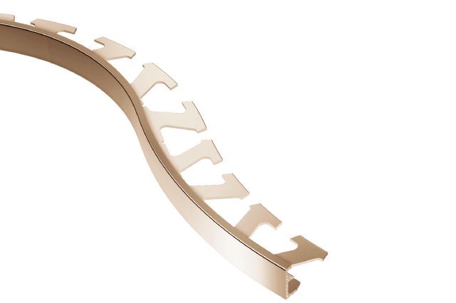 Schluter SCHIENE Profilé radius de bordure de mur/plancher - aluminium anodisé cuivre poli 1/2" (12.5 mm) x 8' 2-1/2"
