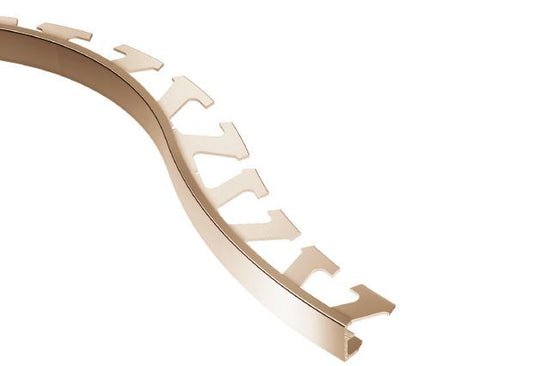 Schluter SCHIENE Profilé radius de bordure de mur/plancher - aluminium anodisé cuivre poli 1/2" (12.5 mm) x 8' 2-1/2"
