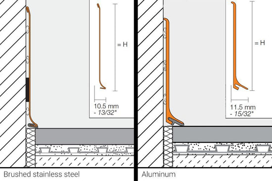 Schluter DESIGNBASE-SL Coin extérieur 90° Acier inoxydable (V2) brossé 6-3/8" (160 mm)