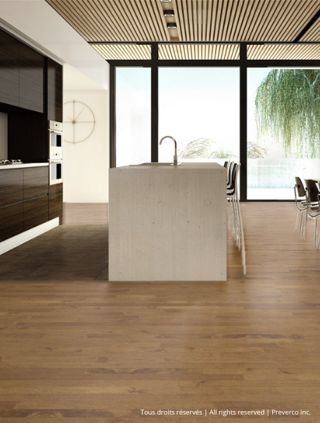 Preverco Flex19 Bois d'ingénierie Érable Nuance Sierra satiné, lames 4-3/8 po ép. 3/4 po