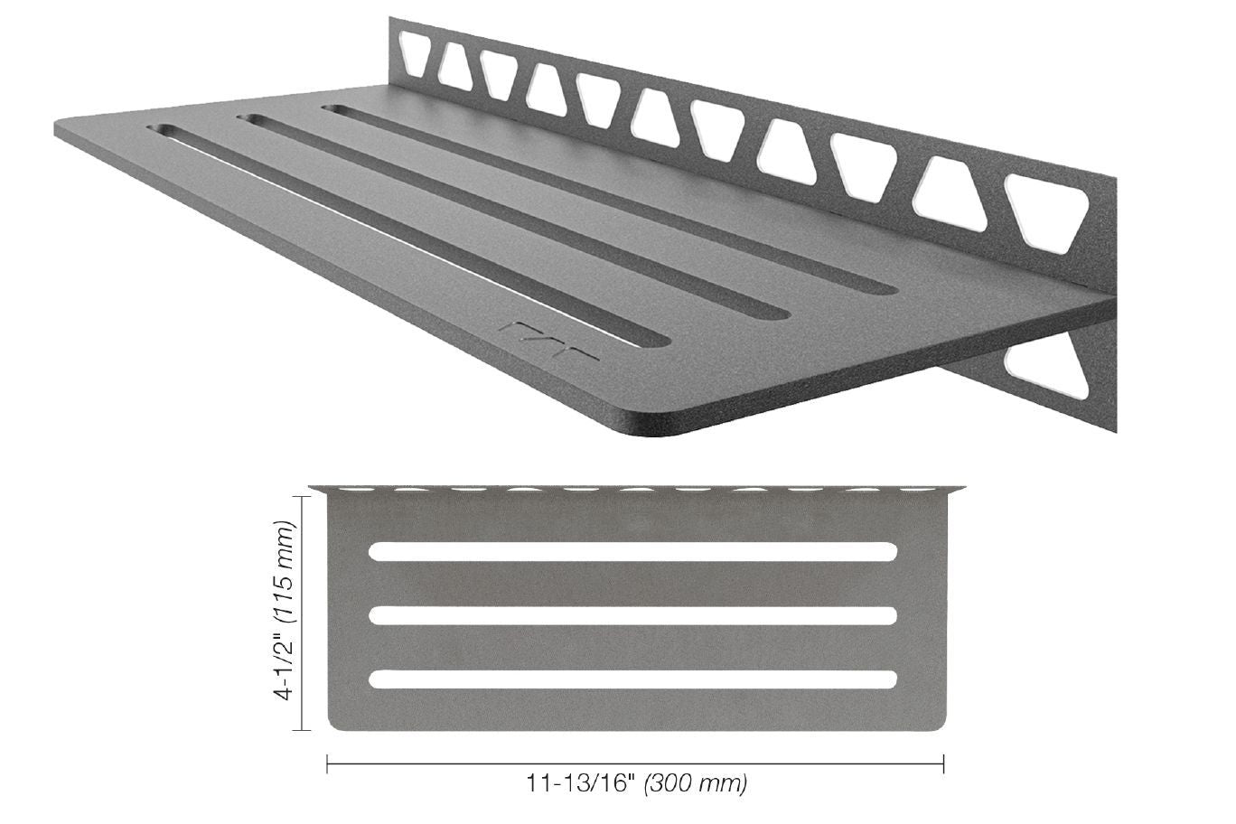 Schluter SHELF-W Étagère murale rectangulaire modèle Wave aluminium étain