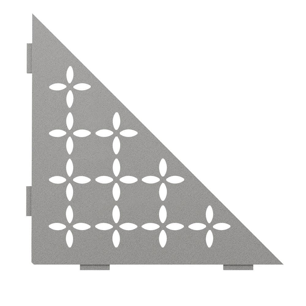 Schluter SHELF-E Étagère de coin triangulaire modèle Floral - aluminium gris pierre