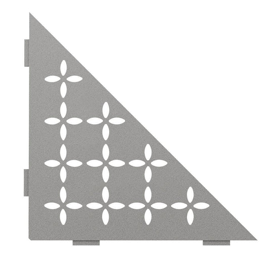 Schluter SHELF-E Étagère de coin triangulaire modèle Floral - aluminium gris pierre