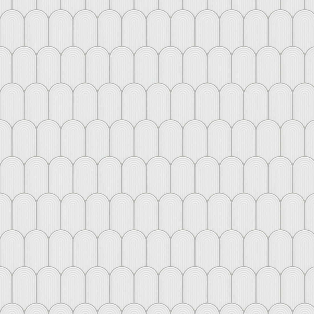 Carreaux de céramique Collection Arch Deco mosaïque 2 po x 3,5 po Bianco, motif en arc blanc