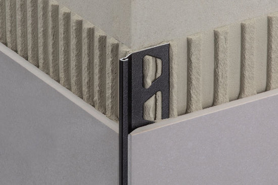 Schluter FINEC-SQ Moulure de finition et de protection des rebords avec surface visible mince et carrée Aluminium Étain 1/2" (12.5 mm) x 8' 2-1/2"