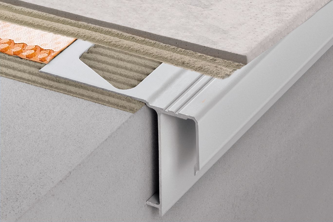 Schluter BARA-RAK Coin intérieur 90° pour profilé de bordure de balcon aluminium blanc éclatant